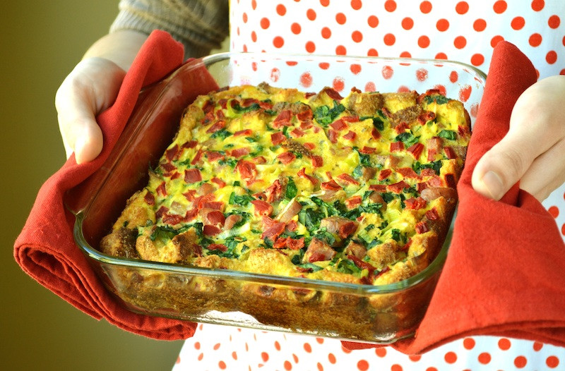 Clean Eating Breakfast Casserole
 Clean Eating Spinach and Bell Pepper Breakfast Casserole