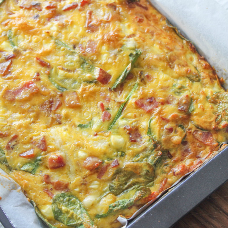 Clean Eating Breakfast Casserole
 spinach bacon breakfast bake feature2 Clean Eating with kids