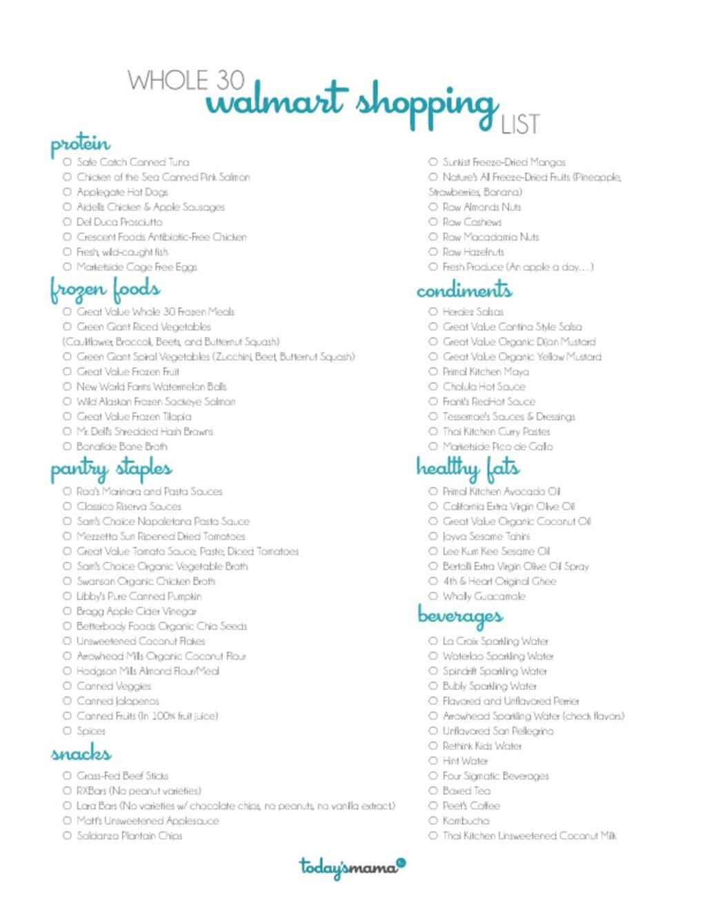 Clean Eating Grocery List Walmart
 Walmart Whole 30 Grocery List in 2020