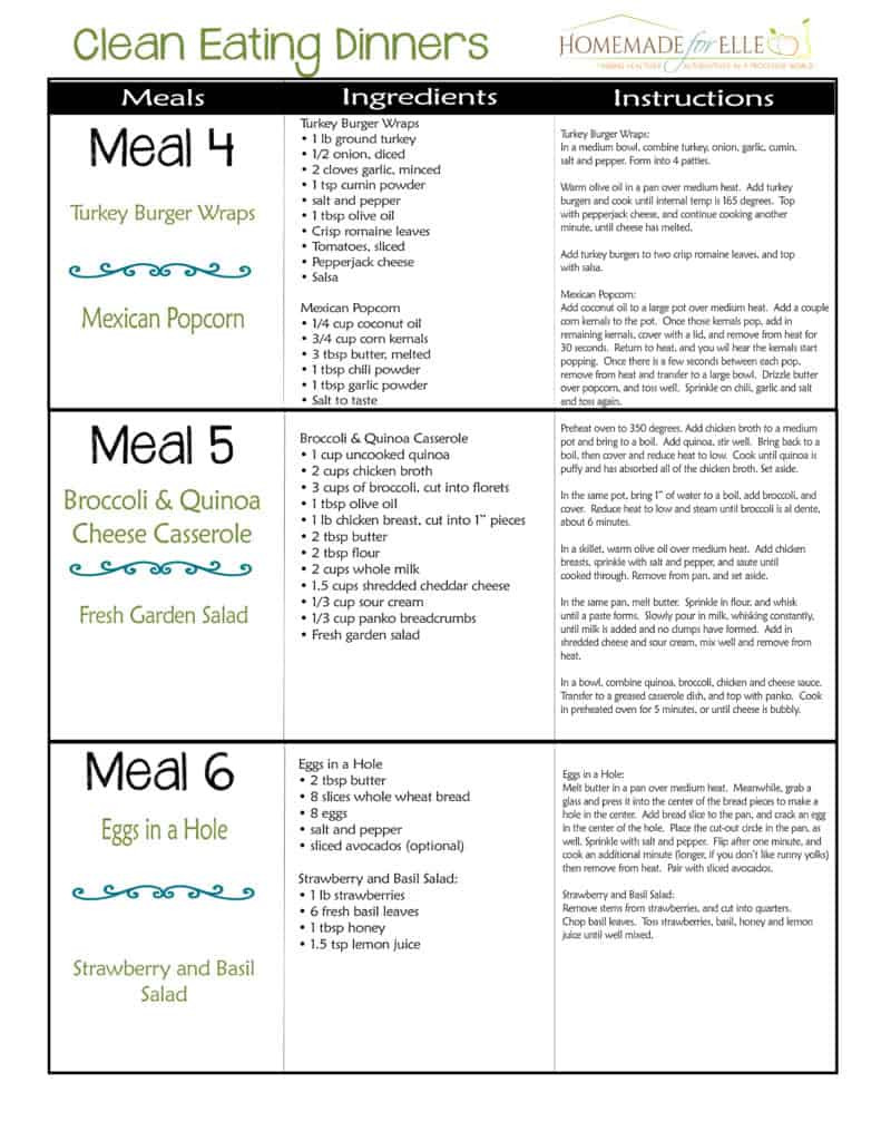 Clean Eating Plan
 Clean Eating Meal Plan PDF with recipes your family will