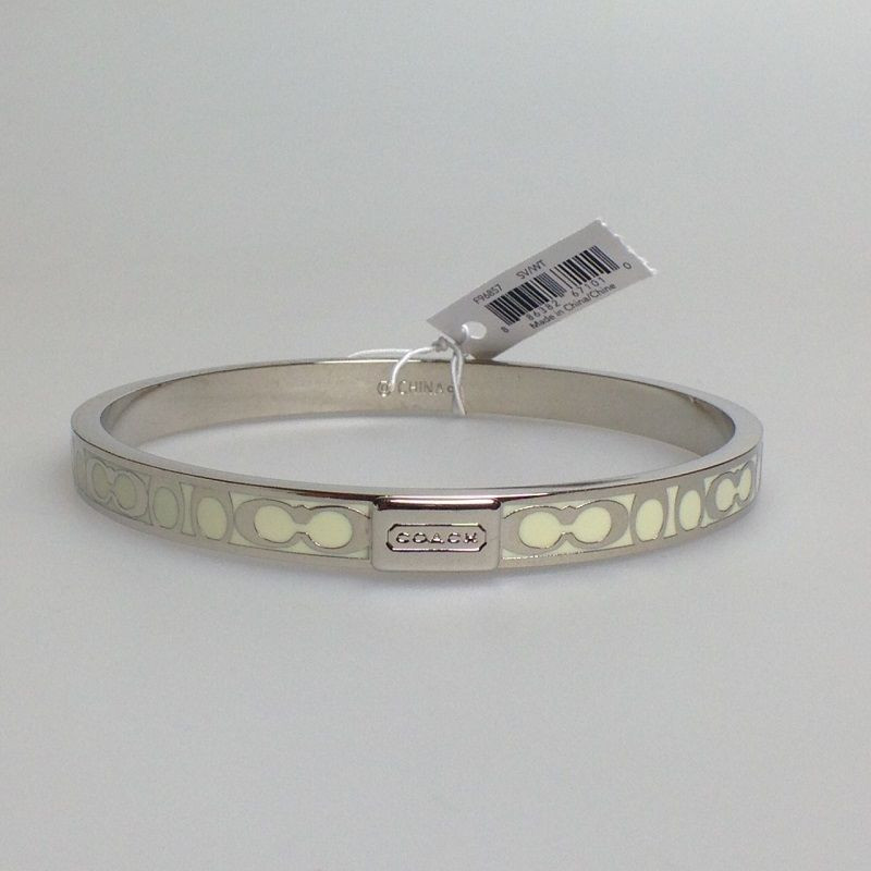 Coach Bangle Bracelet
 Coach Thin Signature Bangle Bracelet Silver White F