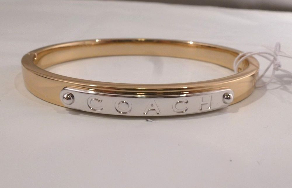 Coach Bangle Bracelet
 NWT COACH GOLD Hinged Bangle BRACELET F