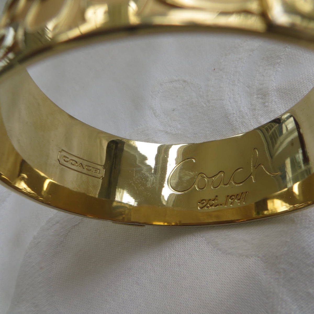 Coach Bangle Bracelet
 Vintage Coach Bangle Bracelet Goldtone Designer Cuff