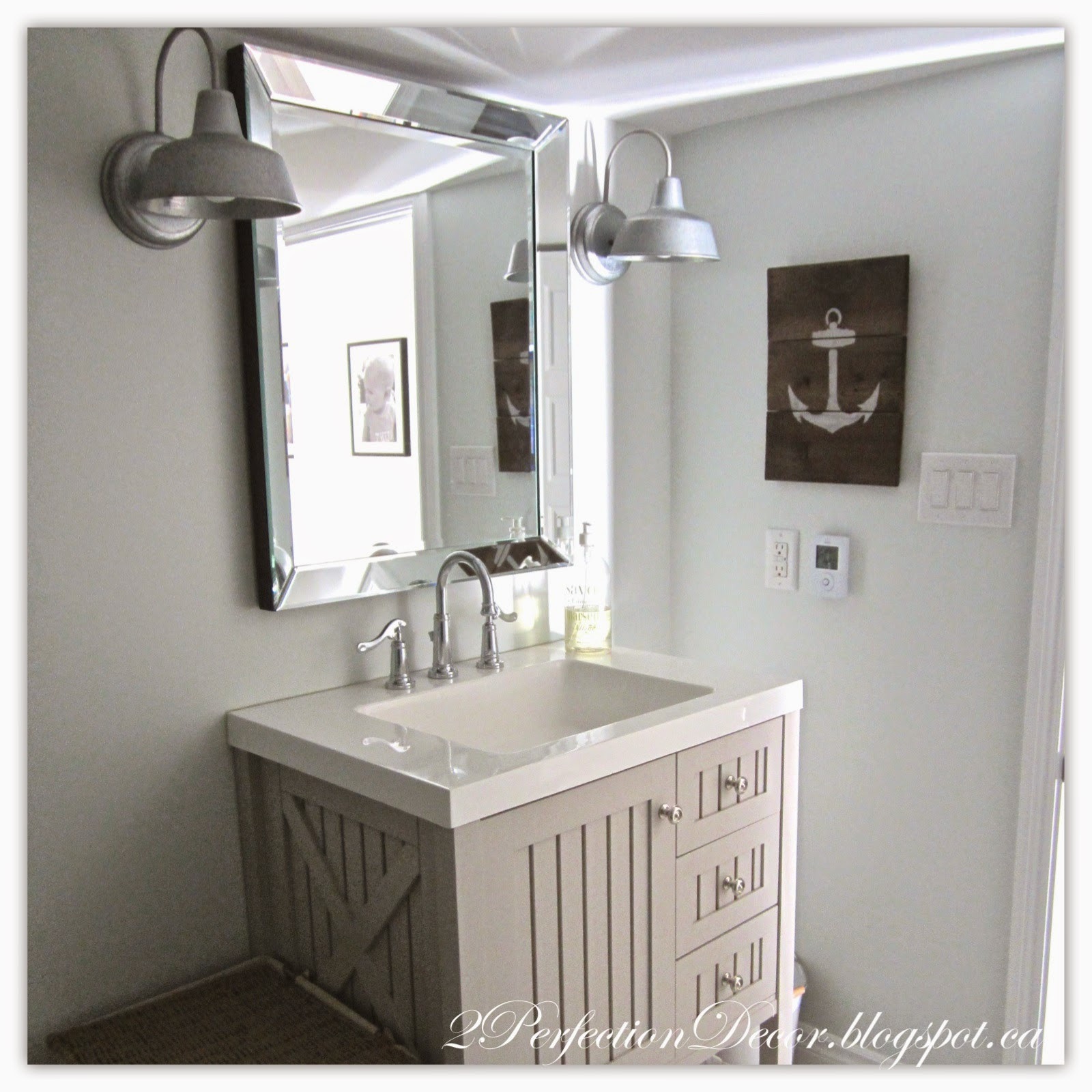 Coastal Bathroom Decor
 2Perfection Decor Basement Coastal Bathroom Reveal