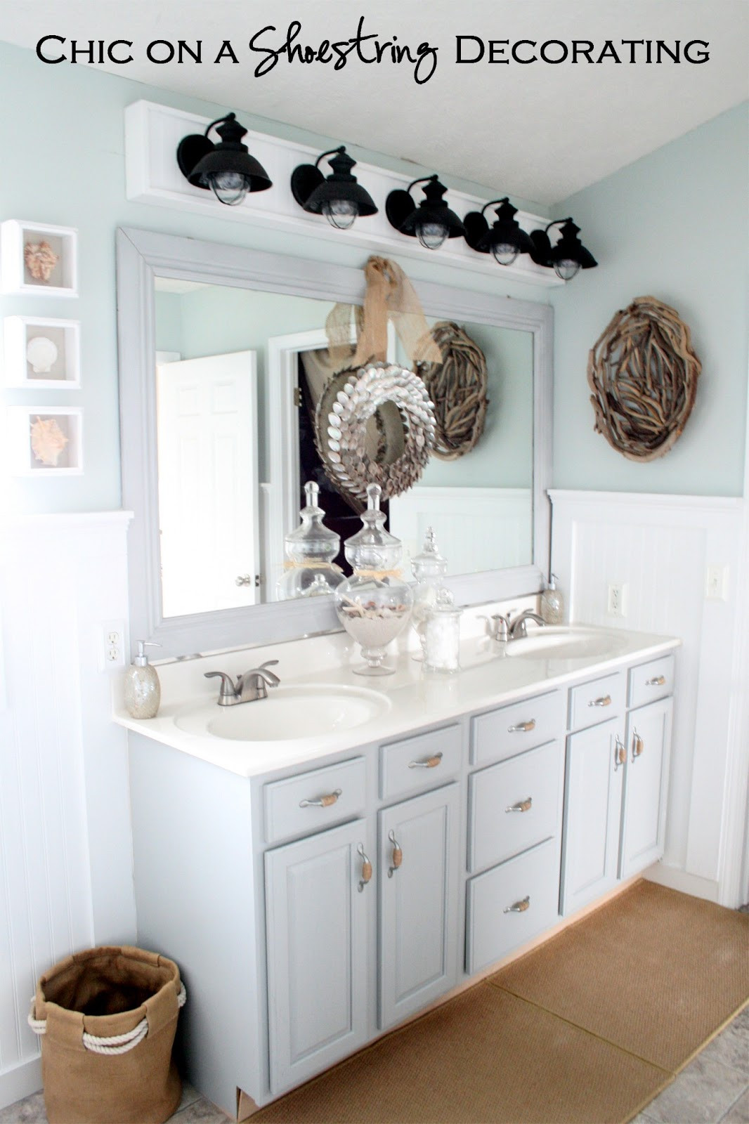 Coastal Bathroom Decor
 Chic on a Shoestring Decorating Beachy Bathroom Reveal