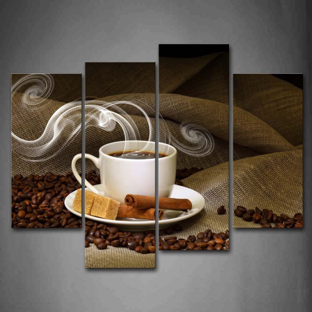 Coffee Wall Decor Kitchen
 4 Piece Canvas Art Coffee Kitchen Modern Abstract Painting