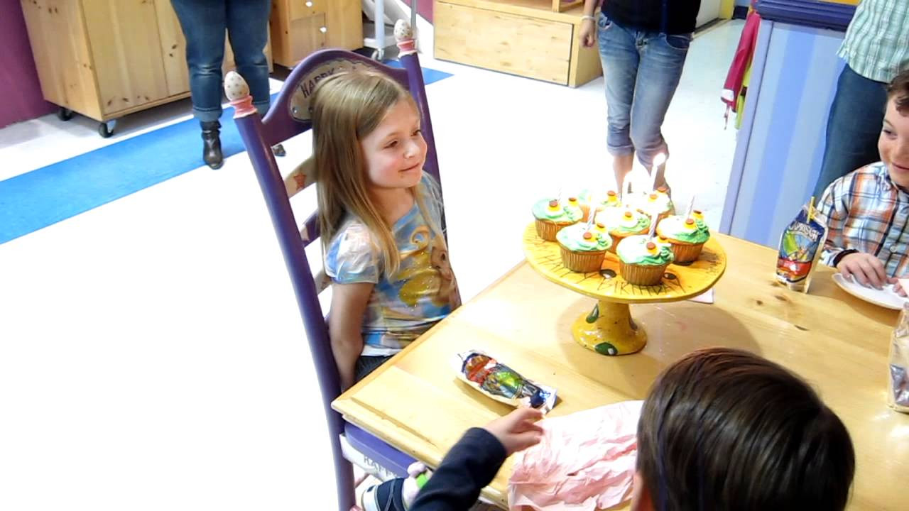 Color Me Mine Birthday Party
 Singing Happy Birthday for Mad s 5th birthday party at