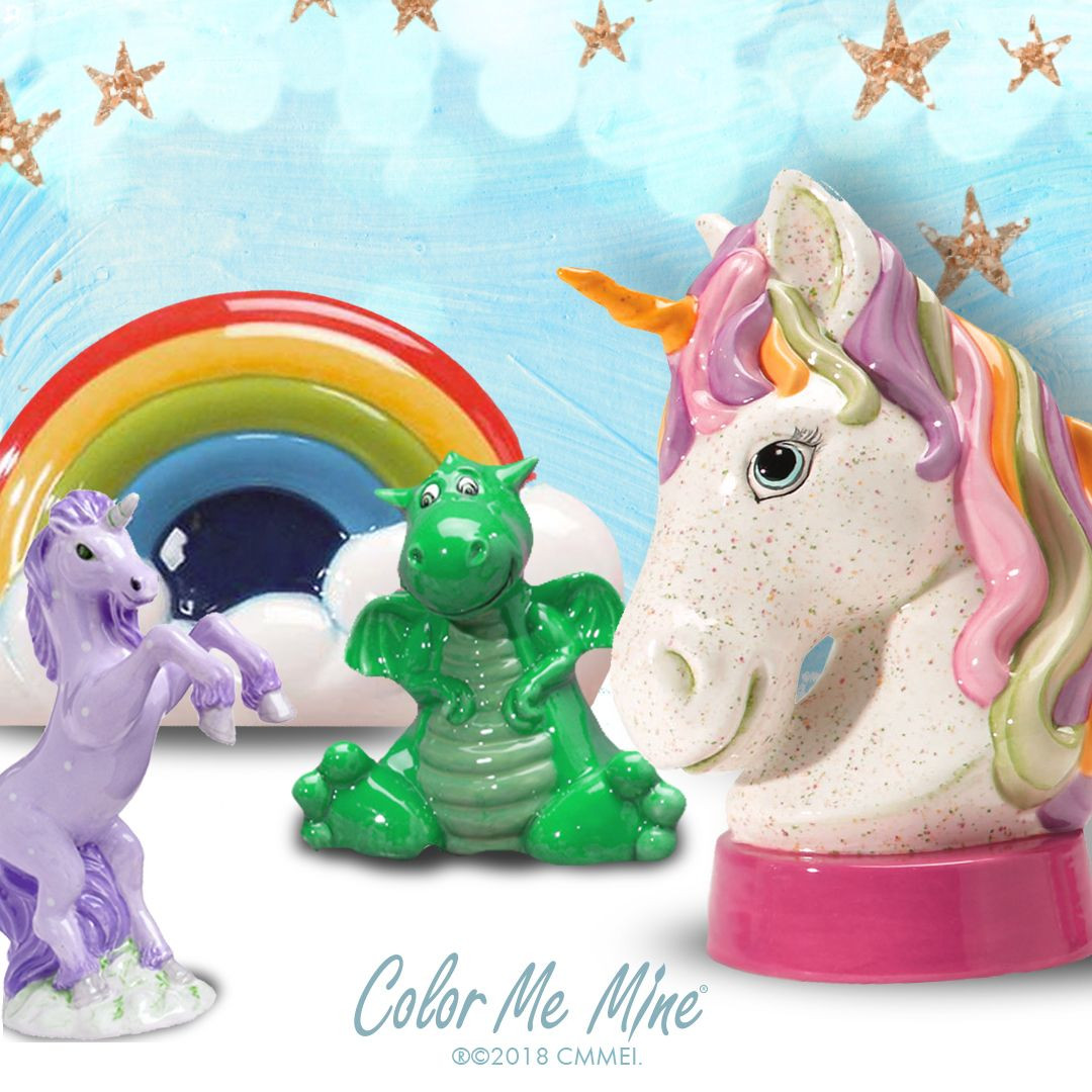 Color Me Mine Birthday Party
 Unicorns Dragons & Rainbows Oh My Great options to