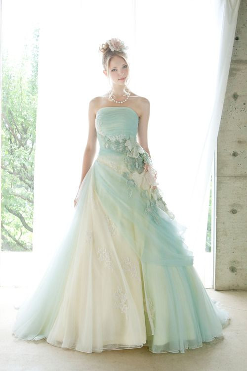 Colored Wedding Gown
 Top 40 Breathtaking Water Color Wedding Dress for Summer