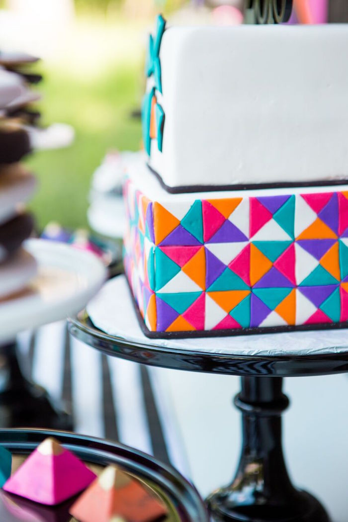 Colorful Graduation Party Ideas
 Kara s Party Ideas Colorful Geometric Graduation Party