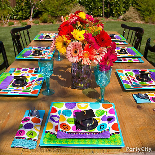 Colorful Graduation Party Ideas
 Colorful Grad Tableware Idea Colorful Graduation Party