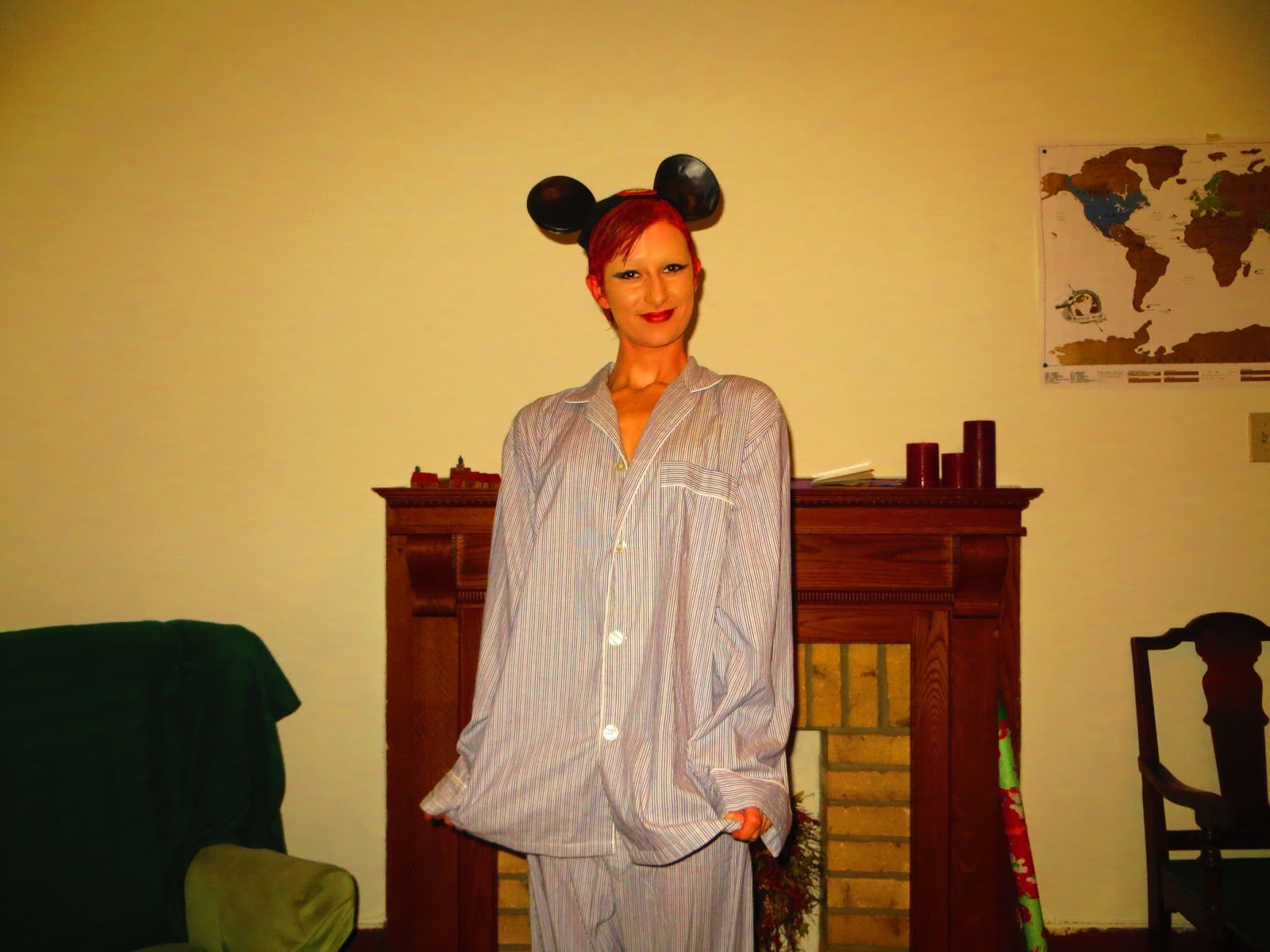 Columbia Costume DIY
 columbia in mickey ears and pajamas