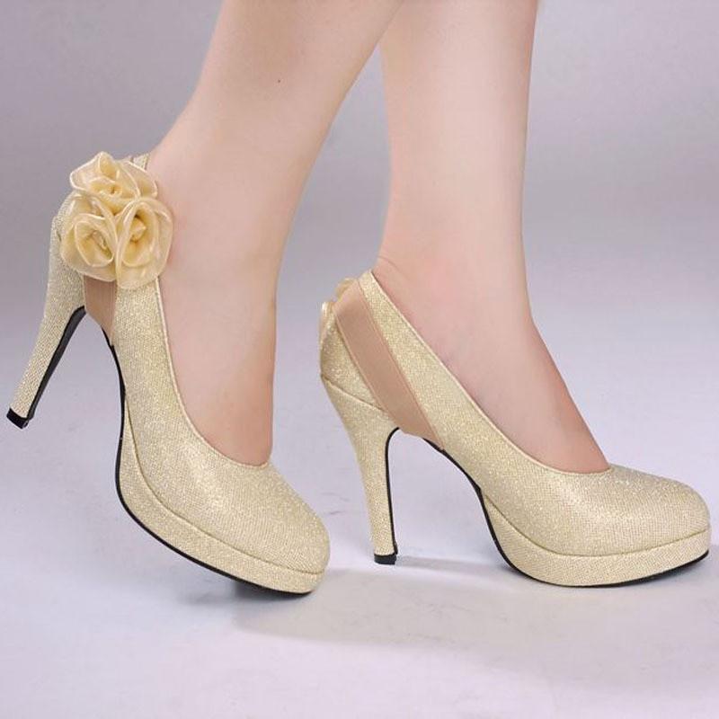 Comfortable Wedding Shoes For Bride
 Wedding dress wedding gold fortable bridal wedding