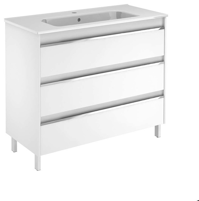 Complete Bathroom Vanities
 Belle 100 plete Vanity Unit in Gloss White