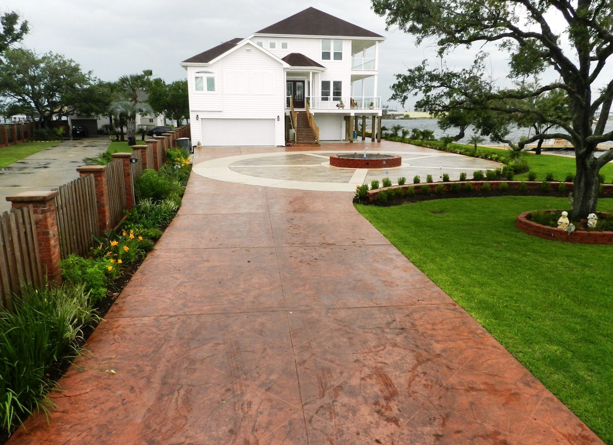 Concreting Backyard Cost
 Galveston Stamped Concrete Driveway Surecrete Products