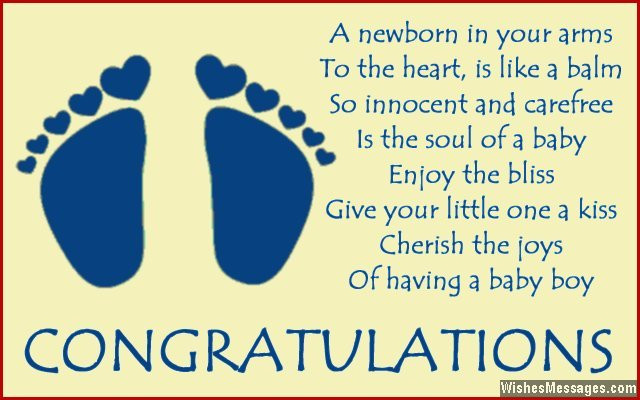 Congratulations On Your Baby Boy Quotes
 Congratulations for baby boy Poems for newborn baby boy