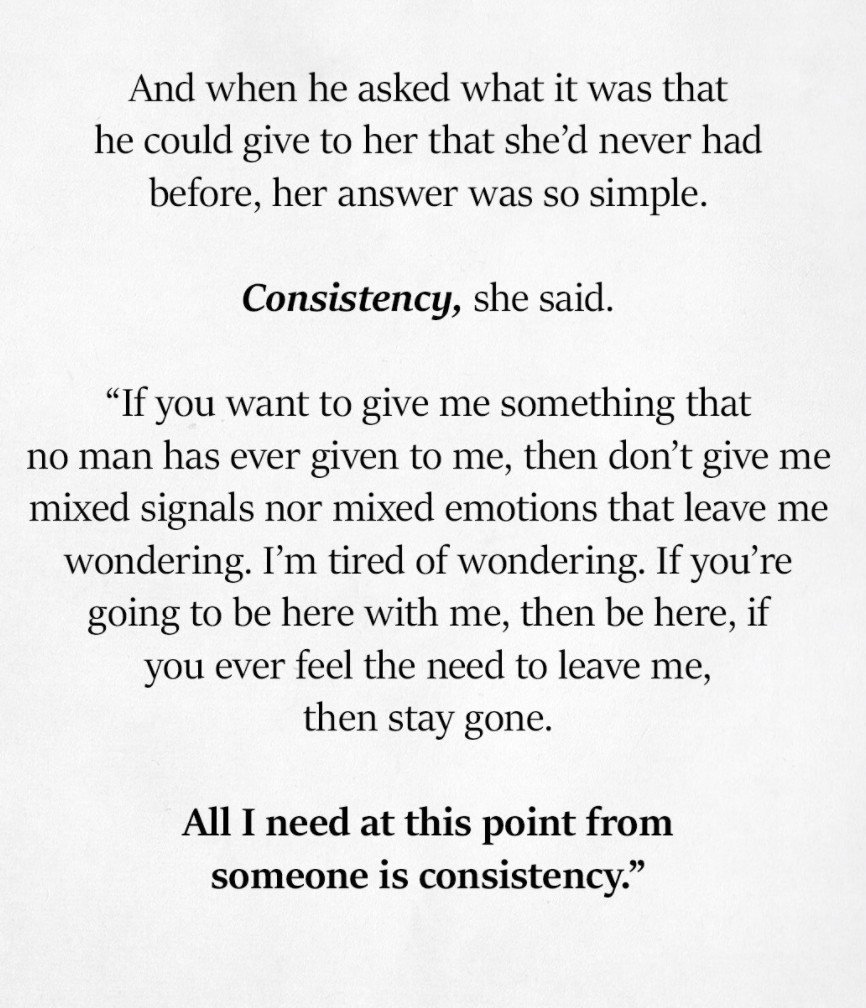 Consistency In Relationships Quotes
 Consistency in a relationship With images