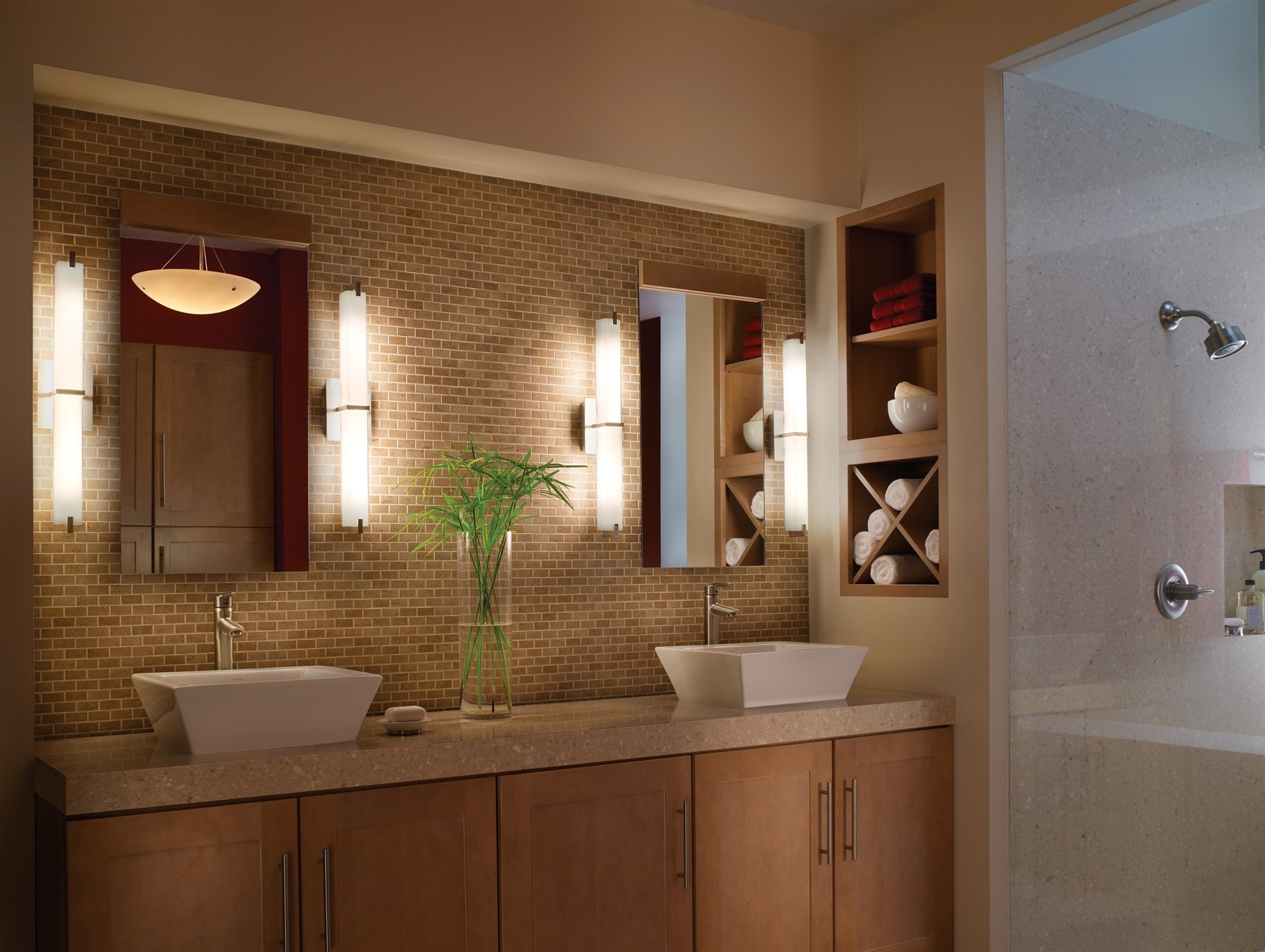 Contemporary Bathroom Lighting
 Lighting 700BCMET Metro Modern Contemporary Bathroom