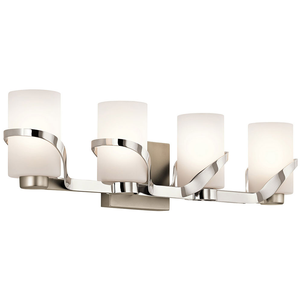 Contemporary Bathroom Vanity Lights
 Kichler PN Stelata Modern Polished Nickel 4 Light