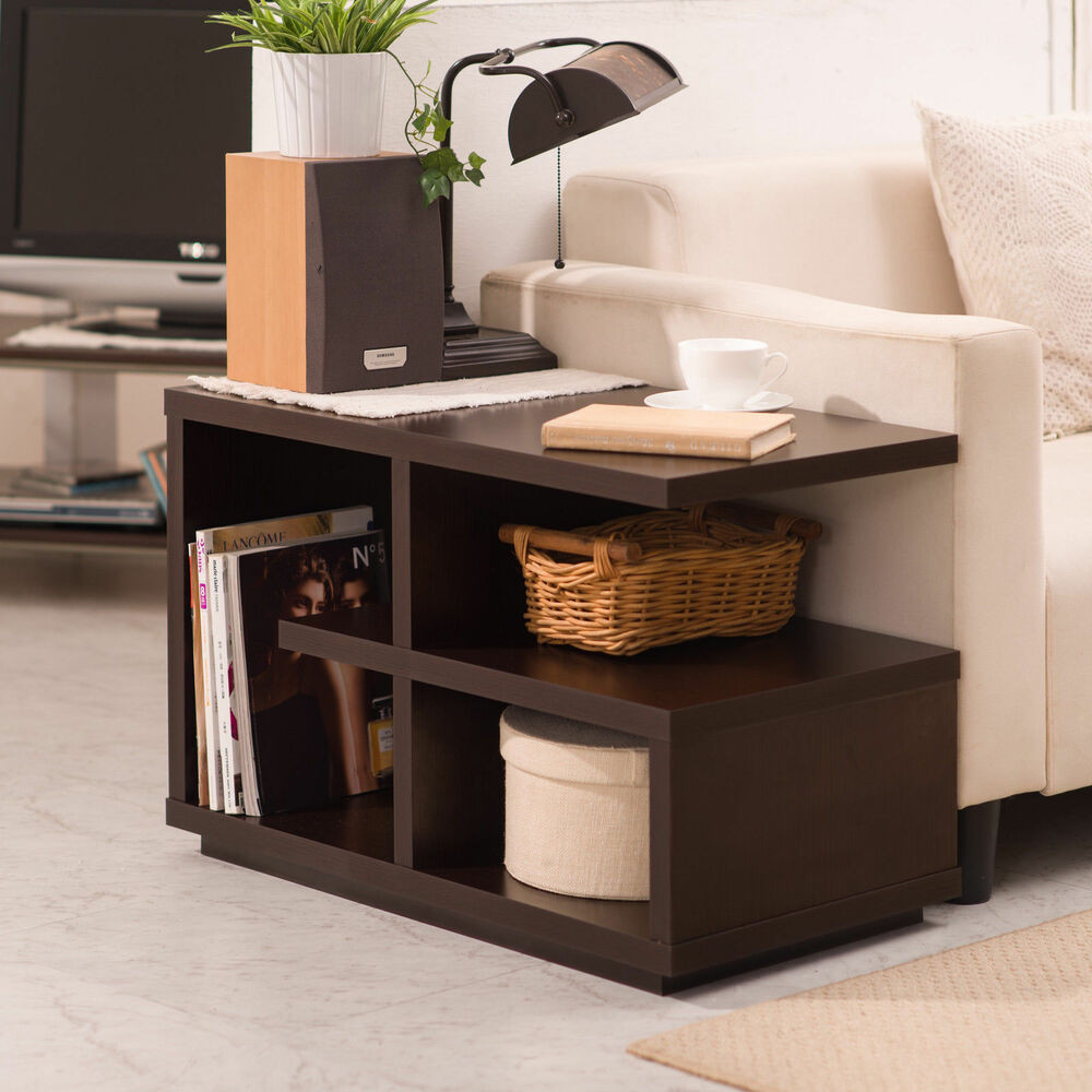 Contemporary Living Room Tables
 Furniture Modern Walnut "End Table" Living Room Accent