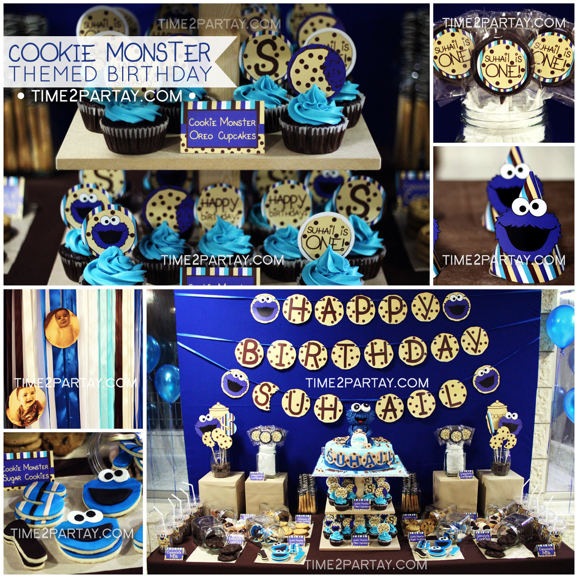 Cookie Monster Birthday Decorations
 Cookie Monster Themed 1st Birthday