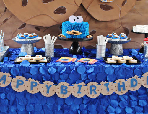 Cookie Monster Birthday Party
 Cookie Monster Party Ideas Crowning Details