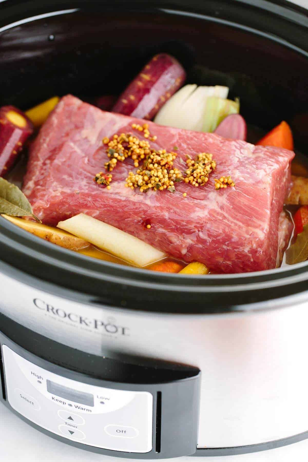 Cooking Corned Beef Brisket In A Crock Pot
 Slow Cooker Corned Beef with Guinness Mustard