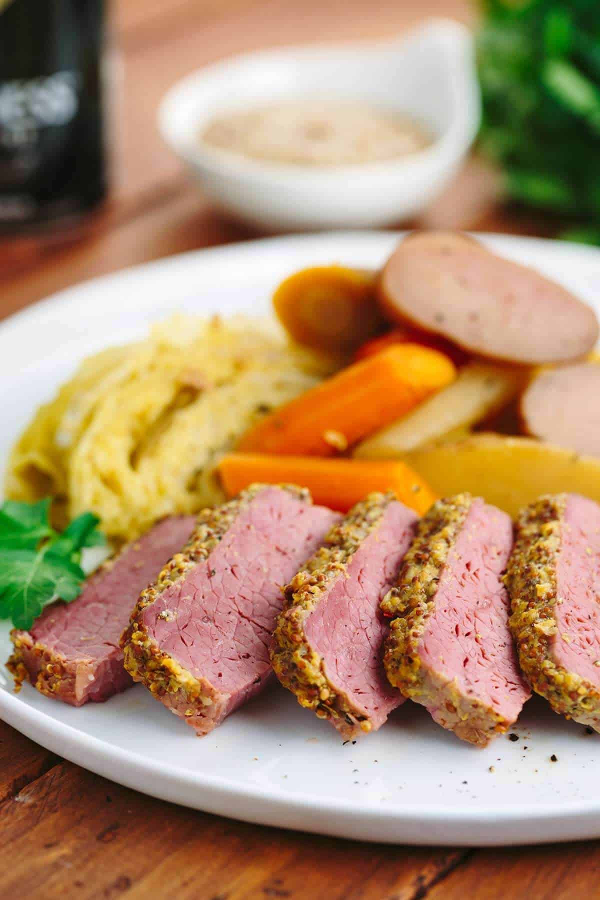 Cooking Corned Beef Brisket In A Crock Pot
 Slow Cooker Corned Beef with Guinness Mustard