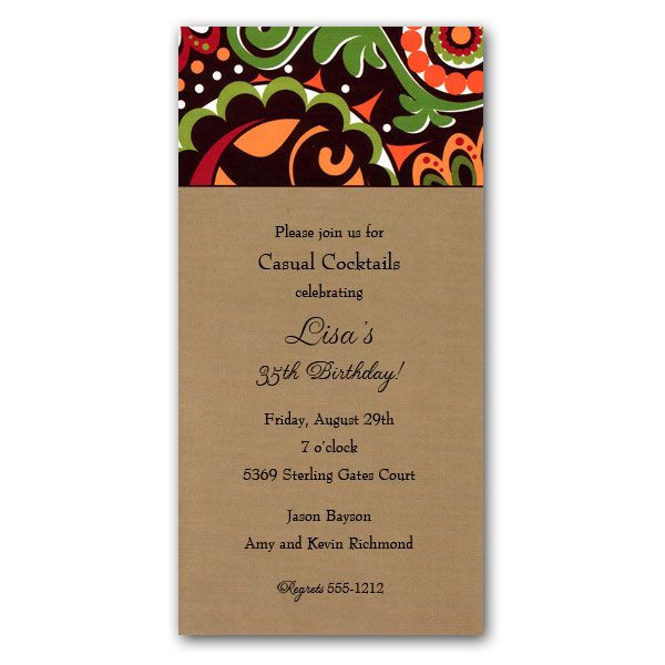 Cool Birthday Invitations
 Cool Paisley Pattern Birthday Invitations