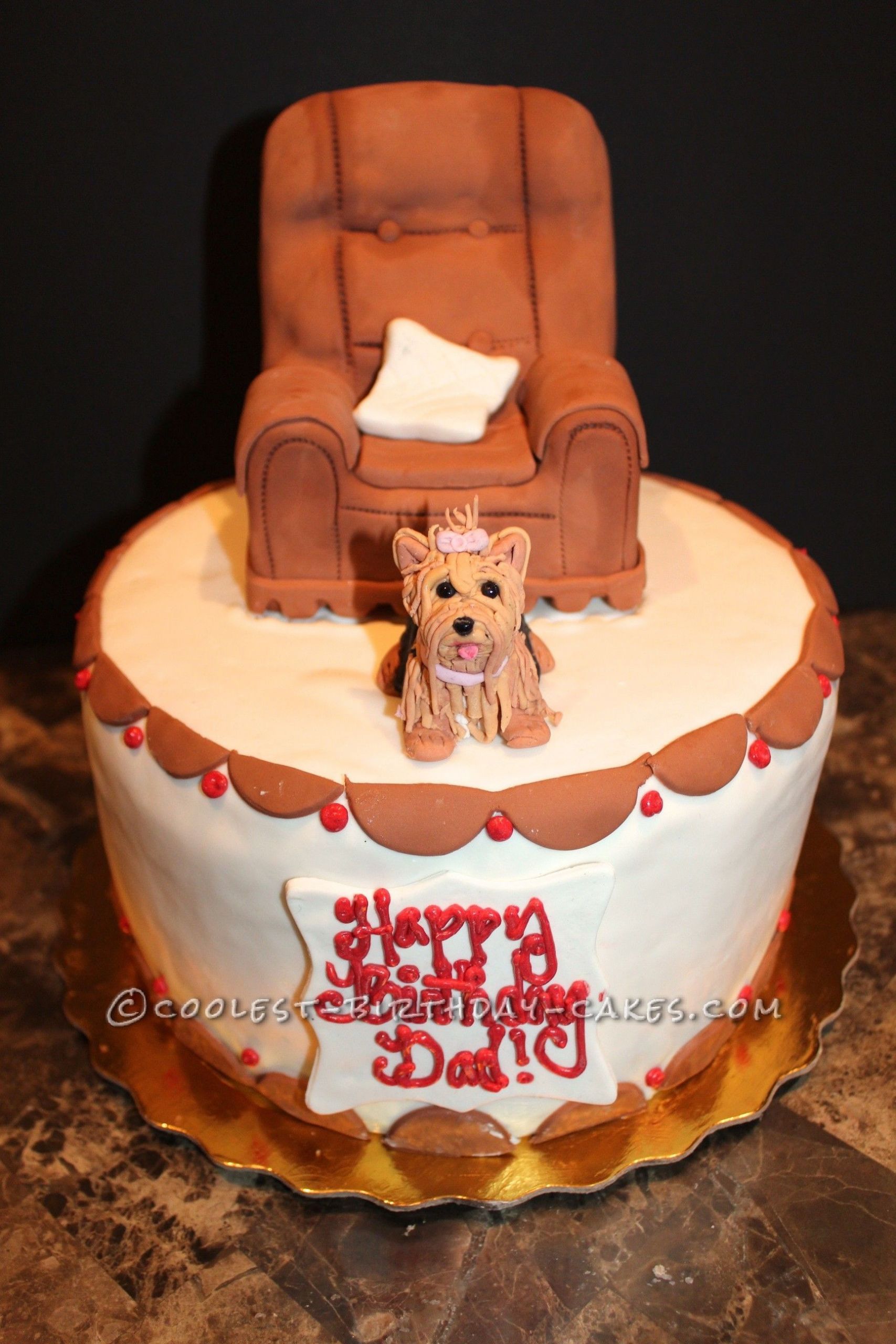 Coolest-birthday-cakes.com
 Awesome Dad’s Yorkie Birthday Cake