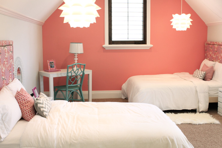 Coral Color Bedroom
 Coral Paint Colors Contemporary girl s room Benjamin