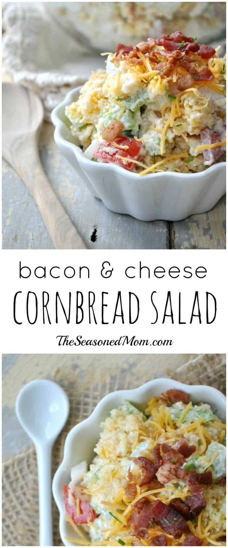 Corn Bread Salad
 Bacon and Cheese Cornbread Salad The Seasoned Mom