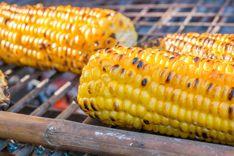 Corn On The Cob On The Grill
 Grilled Corn on the Cob with Basil Olive Oil and Sea Salt