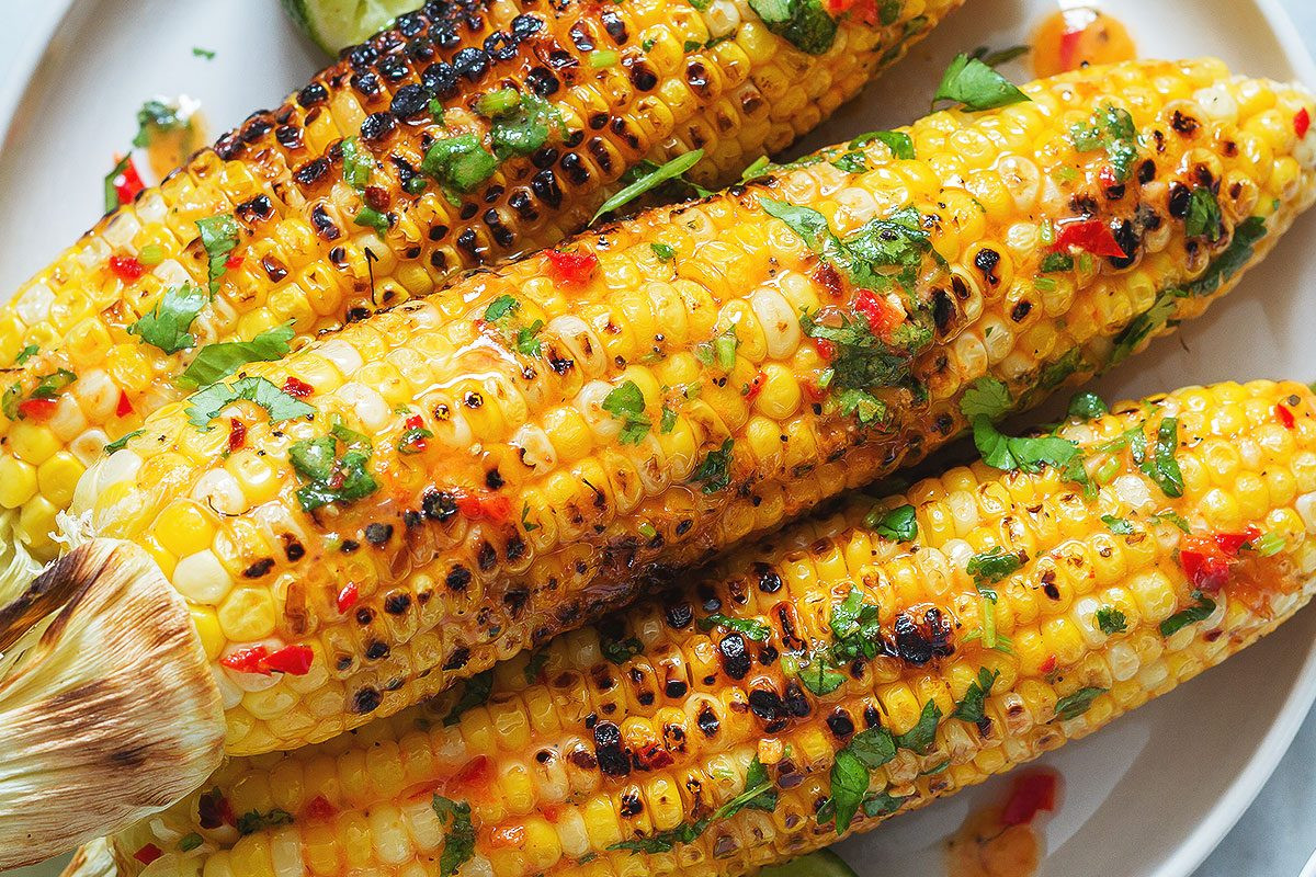 Corn On The Cob On The Grill
 Grilled Corn on the Cob Recipe with Chili Lime Butter