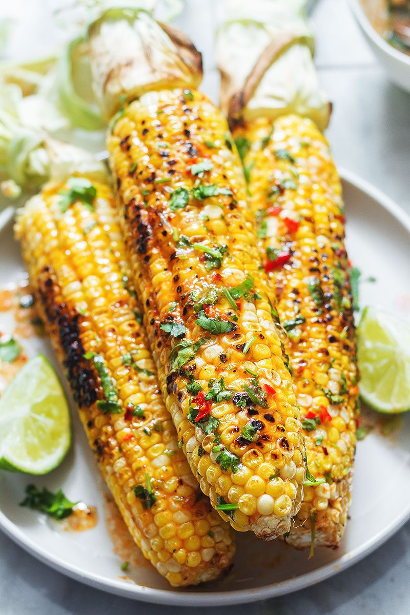 Corn On The Cob On The Grill
 Grilled Corn on the Cob Recipe with Chili Lime Butter