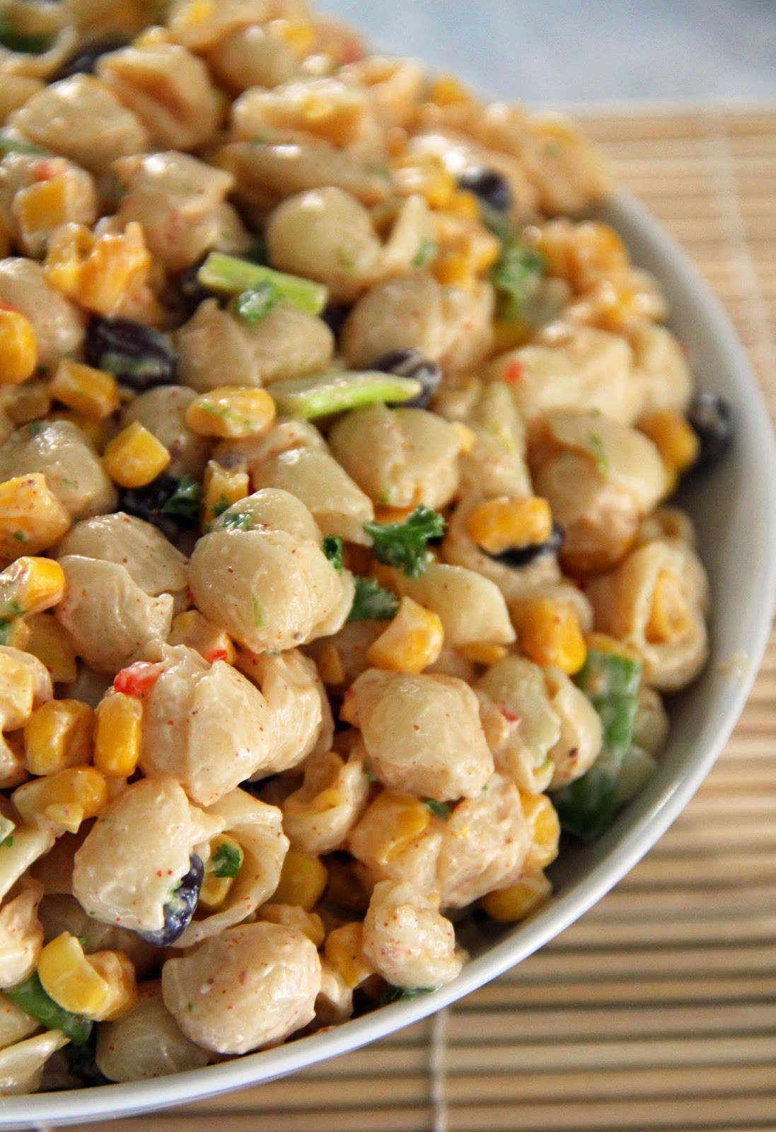 Corn Pasta Salad
 Jo and Sue Spicy Southwest Pasta & Corn Salad With Chili