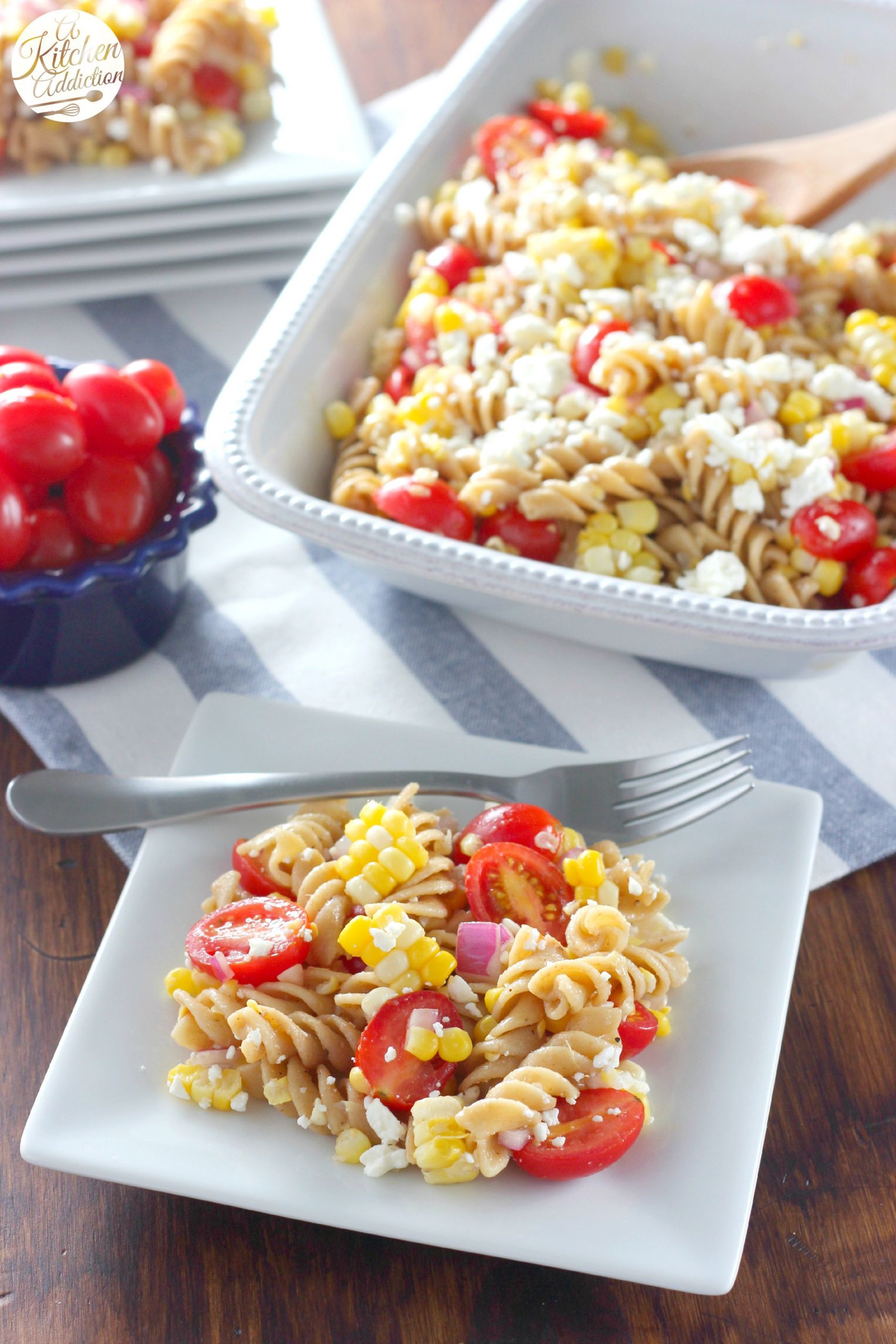 Corn Pasta Salad
 Fresh Corn and Tomato Pasta Salad A Kitchen Addiction