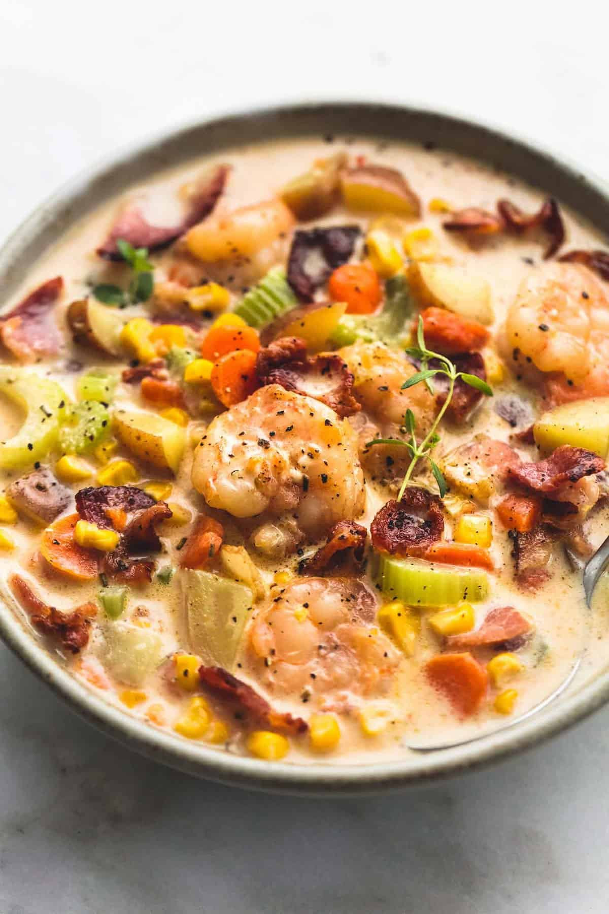 Corn Shrimp Chowder
 Shrimp and Bacon Corn Chowder