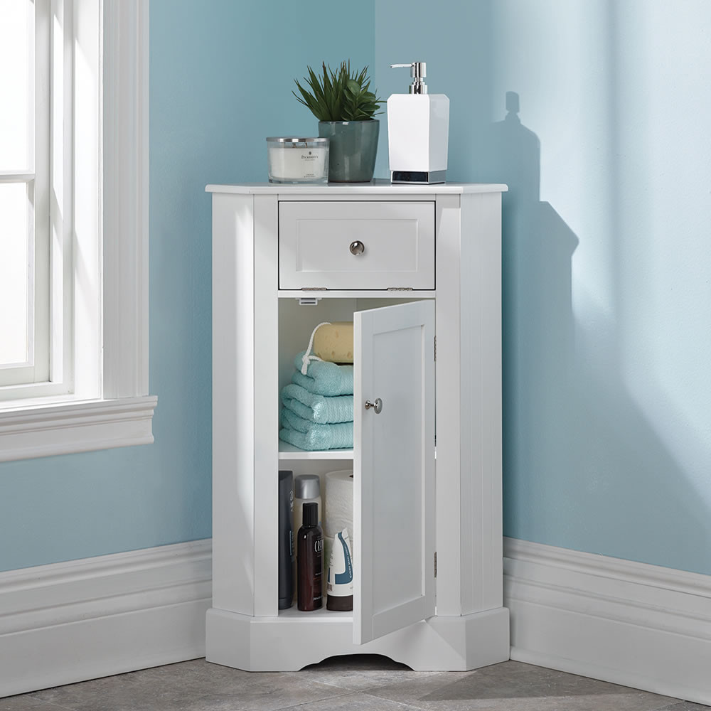 Corner Cabinet For Bathroom
 The Bathroom Corner Cabinet Hammacher Schlemmer