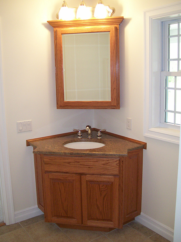 Corner Cabinet For Bathroom
 Corner Bathroom Vanity Giving Unique Effect for Small