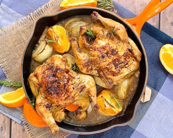 Cornish Game Hens Recipe
 Cornish Game Hen Recipe with Sherry Orange and Rosemary