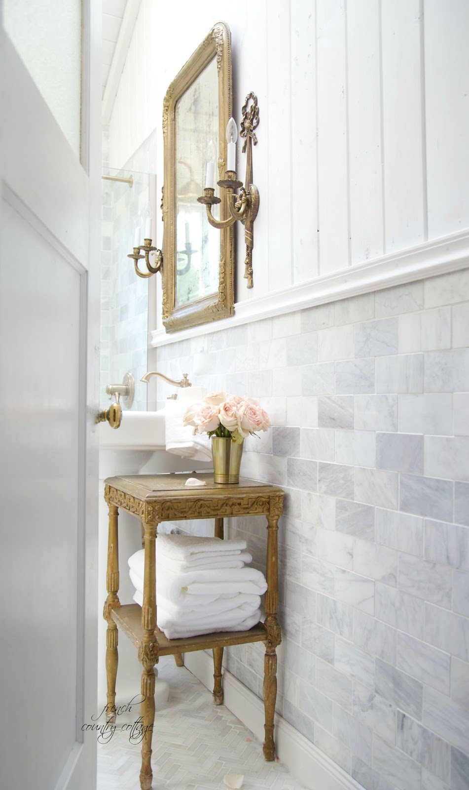 Country Bathroom Lighting
 French Cottage Bathroom Renovation Reveal FRENCH