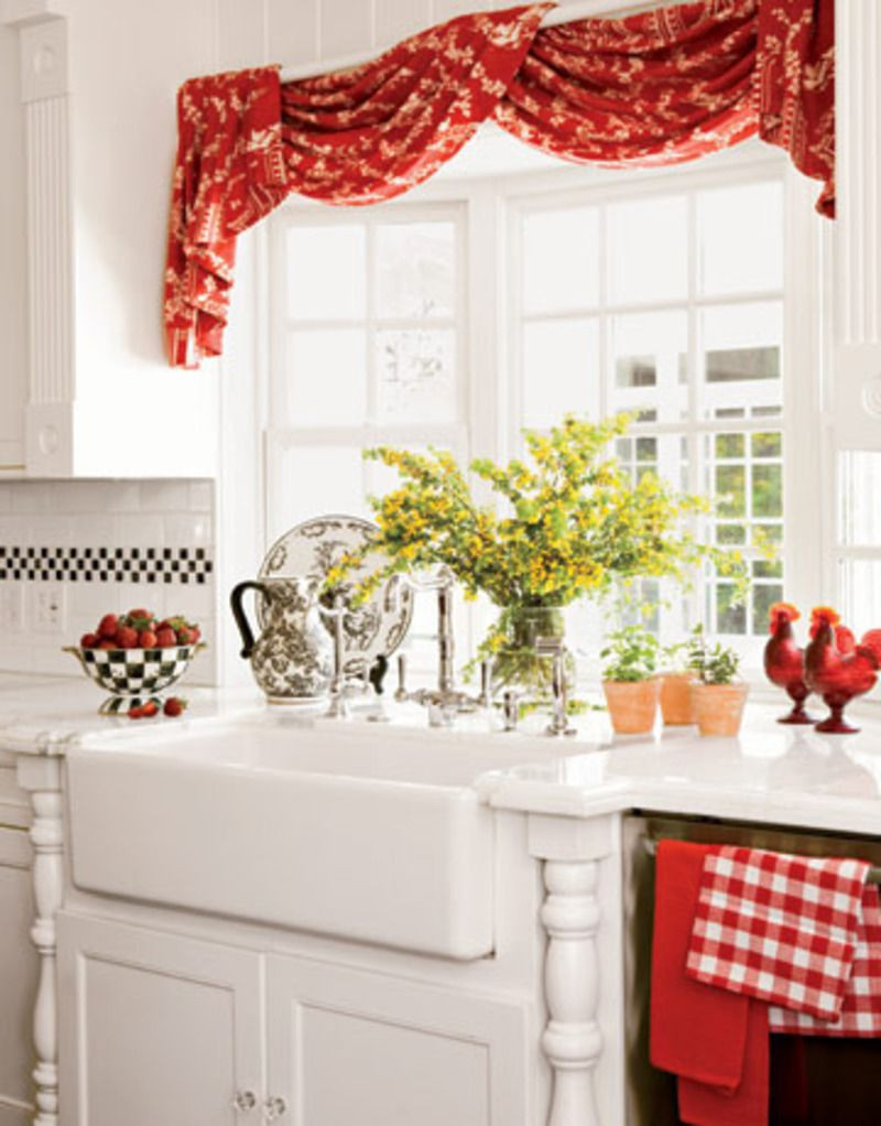 Country Kitchen Curtain Ideas
 red kitchen decorating ideas Sample Designs and Ideas of