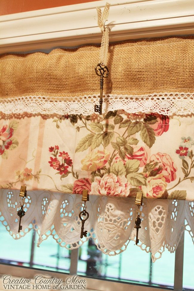 Country Kitchen Curtain Ideas
 Creative Country Mom s Sewing Burlap and Lace Curtains