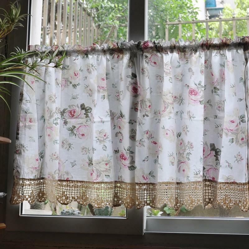 Country Kitchen Curtain Ideas
 French Country Floral Rose Cafe Kitchen Curtain 007