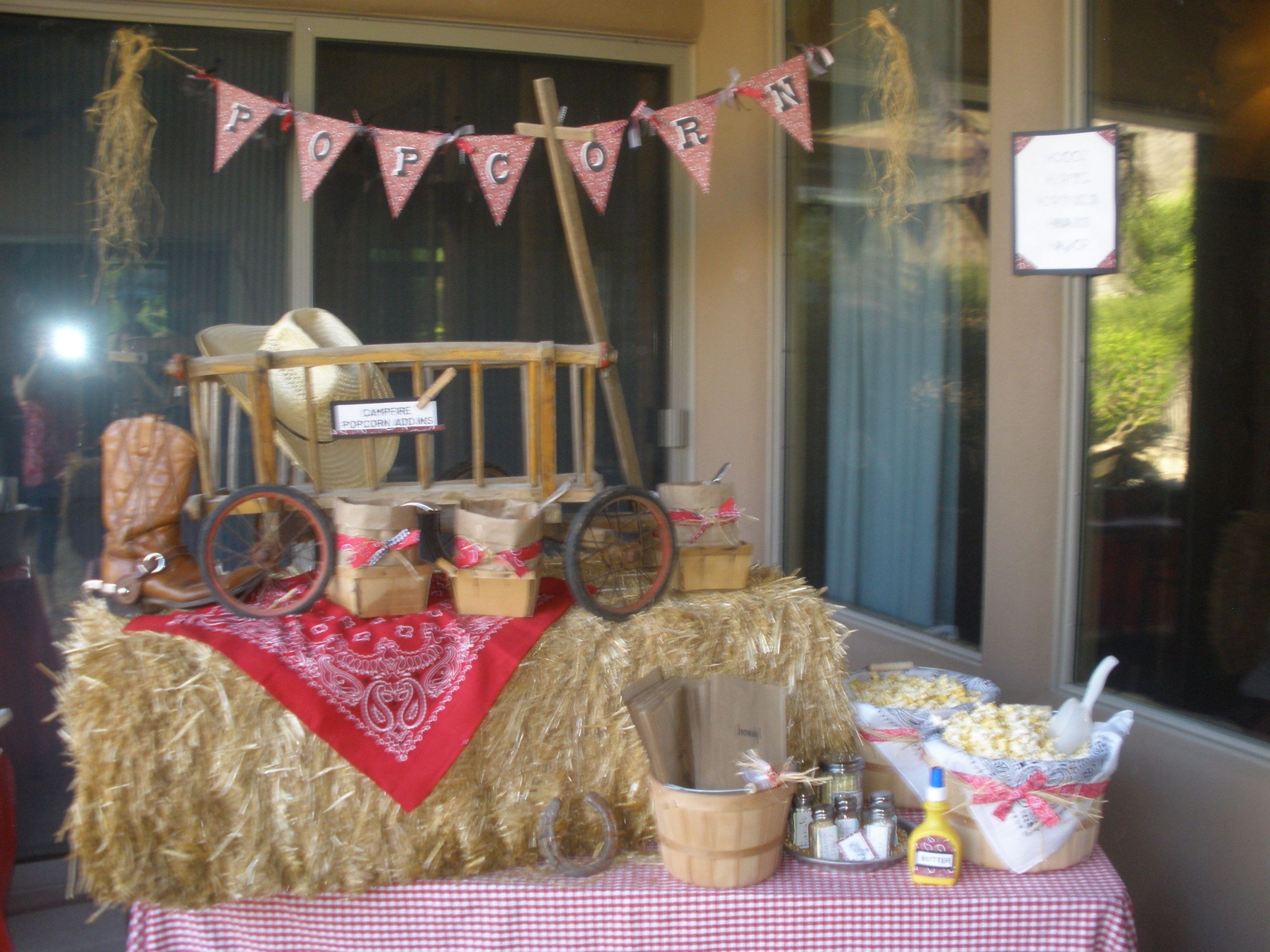 Country Themed Graduation Party Ideas
 Popcorn bar I created for western graduation party