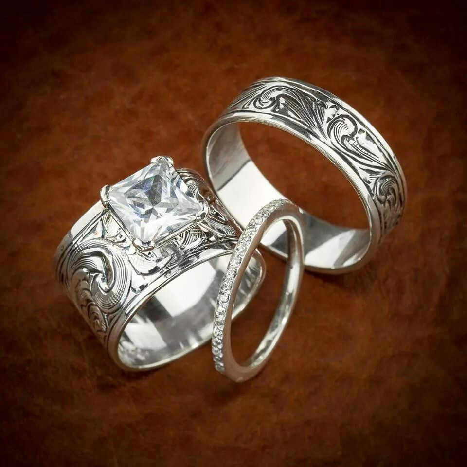 Country Wedding Ring Sets
 Fanning Jewelry I m in love with this ♡