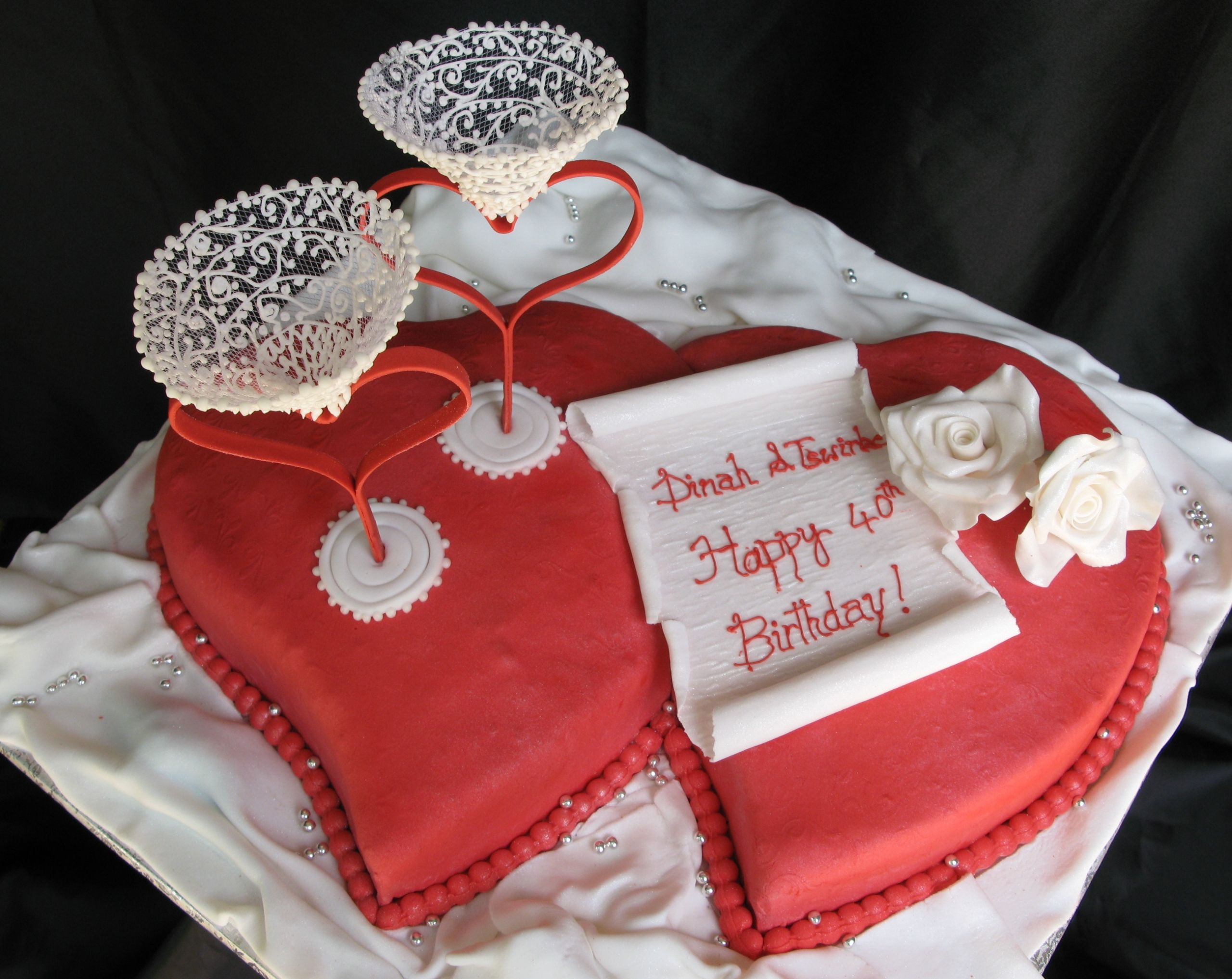 Couple Birthday Gift Ideas
 Birthday Cake Hearts with Wine Glasses