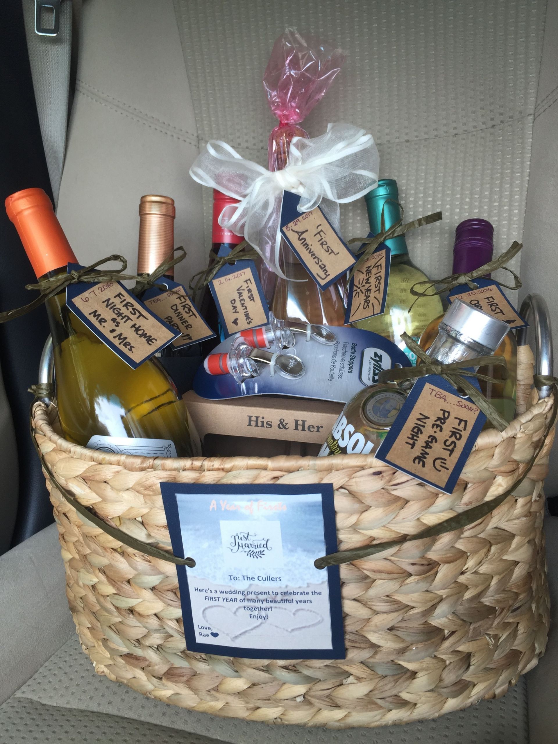 Couples Gift Basket Ideas
 A year of firsts The BEST and easiest wedding present for