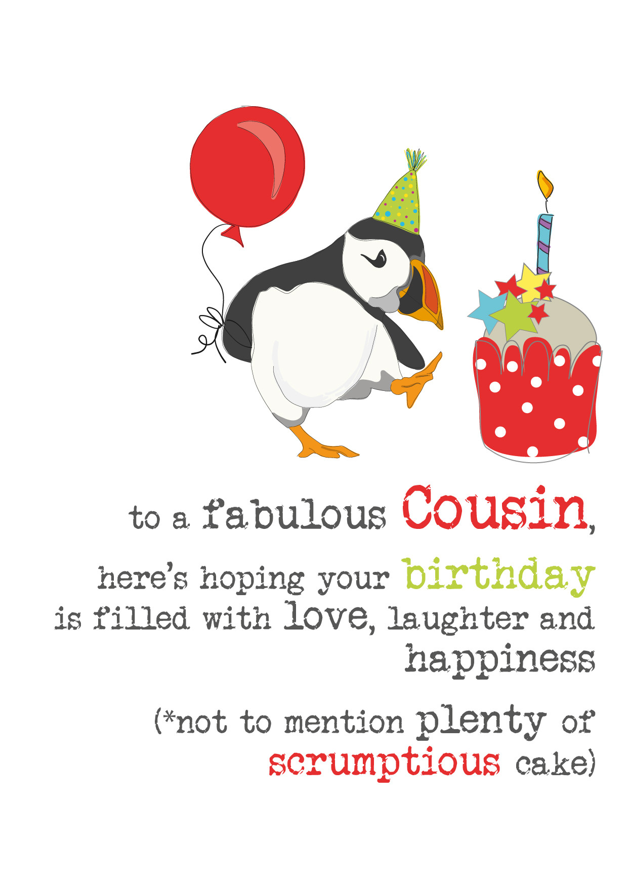 Cousin Birthday Wishes
 Cousin Birthday Sparkle Finished Greeting Card